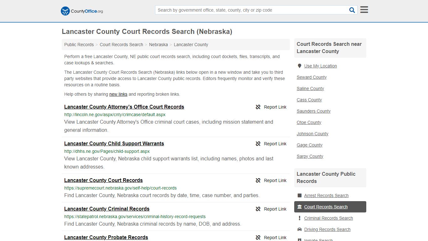 Lancaster County Court Records Search (Nebraska) - County Office